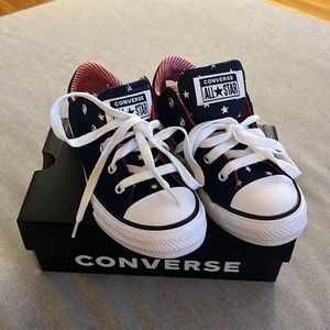 Red, white and blue Converse